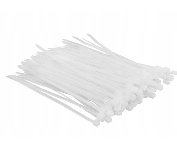 BARDZO MOCNE OPASKI ZACISKOWE TRYTYTKI TRYTKI KABLOWE BIAŁE 5×250mm 100SZT