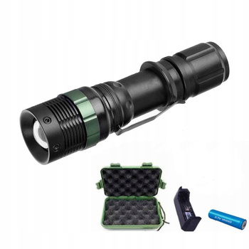 LATARKA LED VARGO MOCNA AKUMULATOROWA WIELOFUNKCYJNA CZARNA