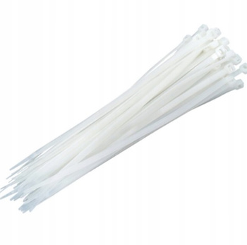 MOCNE OPASKI ZACISKOWE TRYTYTKI TRYTKI KABLOWE BIAŁE 5×200mm 100SZT