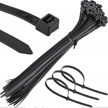 OPASKI ZACISKOWE VARGO TRYTYTKI TRYTKI KABLOWE CZARNE 8×500mm 100szt/op.