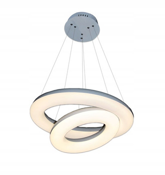 LAMPA SUFITOWA LAMPA WISZĄCA DWA PIERŚCIENIE LED BIAŁA PW 80W 4500K IP20