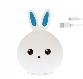 LAMPKA NOCNA VARGO LED zajączek (V-115737) niebieskie i różowe uszy